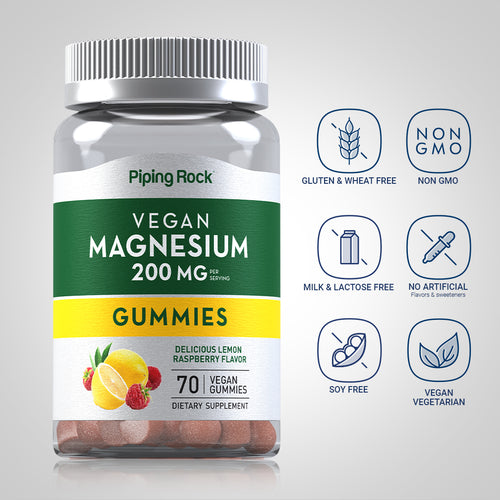 Magnesium (Delicious Lemon Raspberry), 70 Vegan Gummies Dietary Attributes