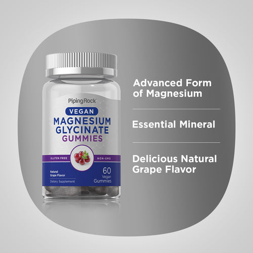 Magnesium Glycinate (Natural Grape), 60 Vegan Gummies Benefits