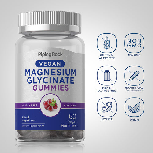 Magnesium Glycinate (Natural Grape), 60 Vegan Gummies Dietary Attributes