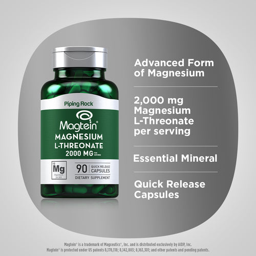Magnesium L-Threonate Magtein, 90 Quick Release Capsules Benefits