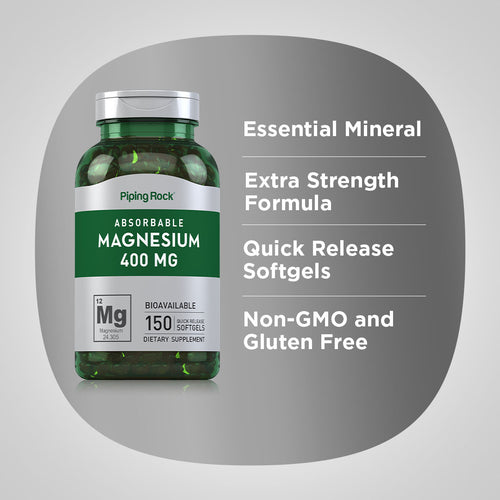 Magnesium, 400 mg, 150 Quick Release Softgels Benefits