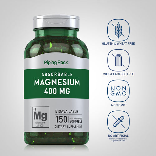 Magnesium, 400 mg, 150 Quick Release Softgels Dietary Attributes 