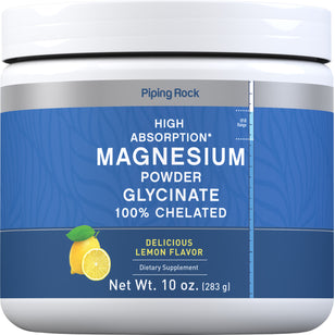 Magnesium Glycinate Powder (Lemon), 10 oz (283 g) Bottle