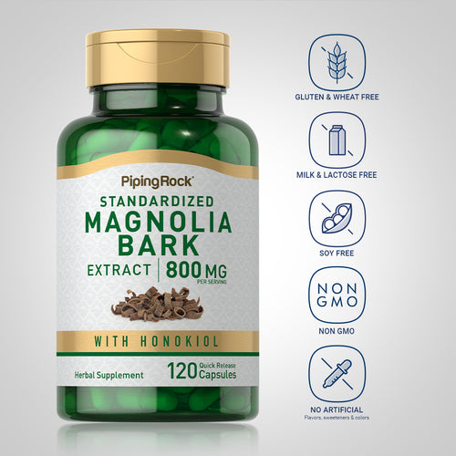 Magnolia Bark (Honokiol), 800 mg (per serving), 120 Quick Release Capsules Dietary Attribute