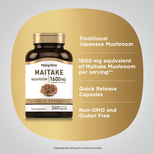 Maitake Mushroom Extract, 1,600 mg (per serving), 240 Quick Release Capsules Benefits