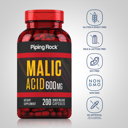 Malic Acid, 600 mg, 200 Quick Release Capsules Dietary Attributes