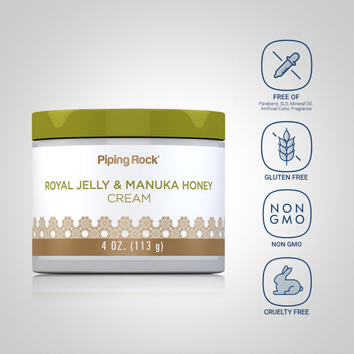 Manuka Honey Cream with Royal Jelly, 4 oz (113 g) Jar Dietary Attributes 