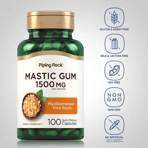 Mastic Gum, 1500 mg (per serving), 100 Quick Release Capsules Dietary Attributes 