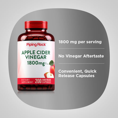 Mega Potency Apple Cider Vinegar, 1800 mg (per serving), 200 Quick Release Capsules Benefits