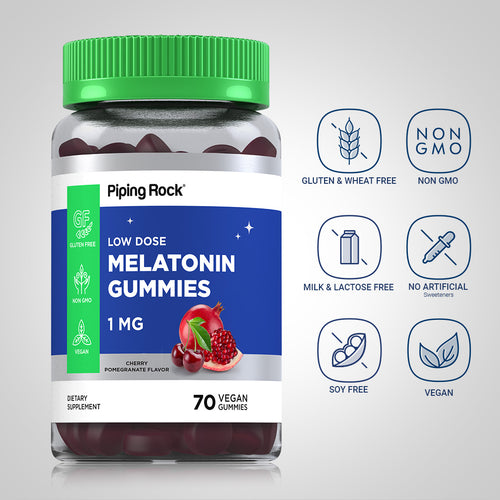 Melatonin Gummies (Natural Cherry Pomegranate), 1 mg, 60 Vegan Gummies Dietary Attributes