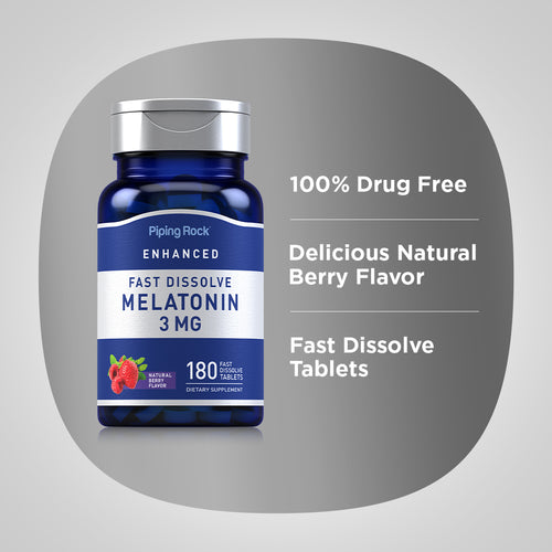 Melatonin (Natural Berry), 3 mg, 180 Fast Dissolve Tablets Benefits