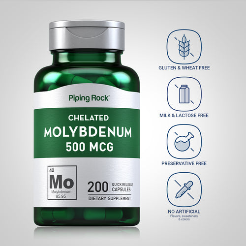 Molybdenum, 500 mcg, 200 Quick Release Capsules Dietary Attributes