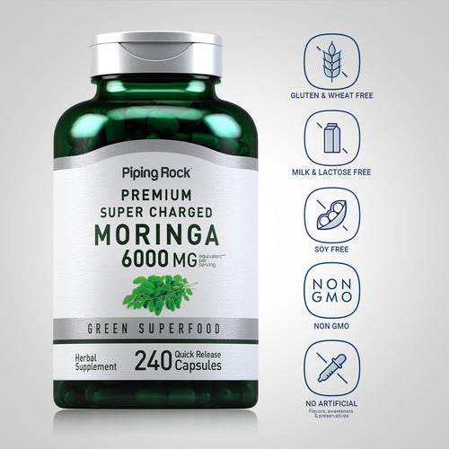 Moringa Oleifera, 6000 mg (per serving), 240 Quick Release Capsules Dietary Attributes