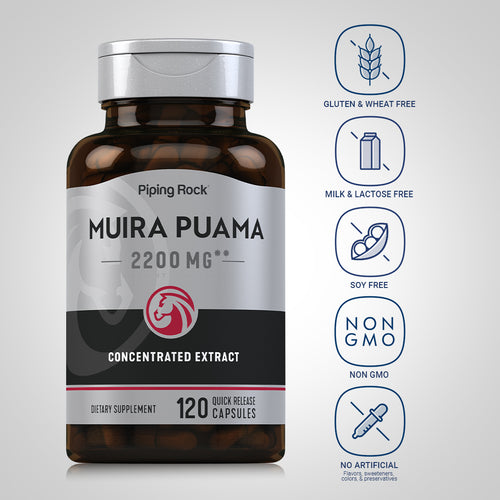 Muira Puama, 2200 mg (per serving), 120 Quick Release Capsules Dietary Attributes