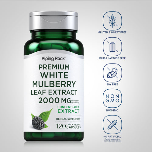 Mulberry Leaf, 1000 mg, 120 Quick Release Capsules Dietary Attributes