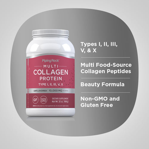 Multi Collagen Protein Powder, 10,000 mg (per serving), 32 oz (908 g) Bottle Benefits