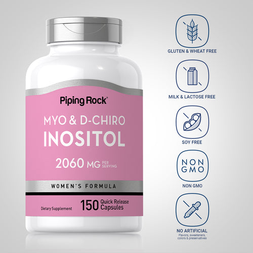 Myo & D-Chiro Inositol for Women, 2060 mg (per serving), 150 Quick Release Capsules Attributes