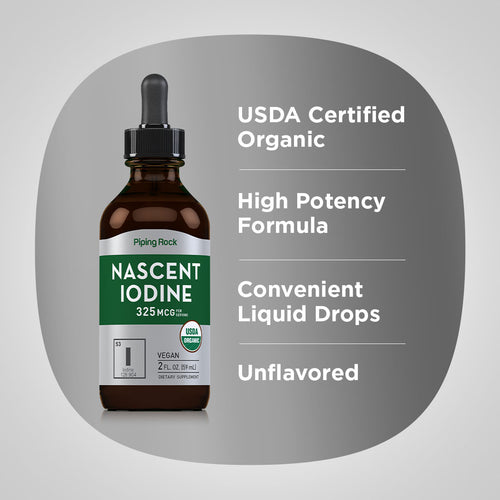 Nascent Iodine (Organic), 325 mcg (per serving), 2 fl oz (59 mL) Dropper Bottle Benefits