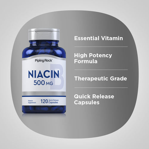 Niacin, 500 mg, 120 Quick Release Capsules Benefits