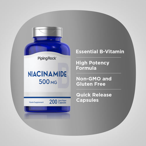 Niacinamide B-3, 500 mg, 200 Quick Release Capsules Benefits