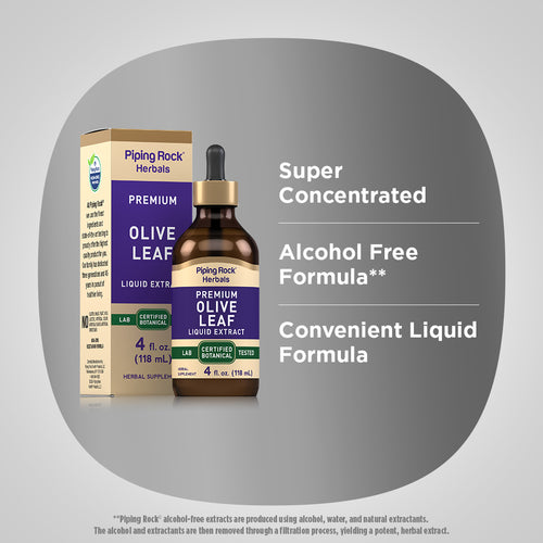 Olive Leaf Liquid Extract Alcohol Free, 4 fl oz (118 mL) Dropper Bottle Benefits