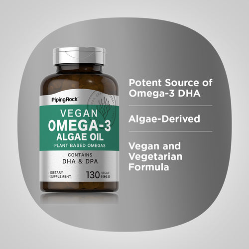 Omega - 3 Algae Oil Vegan, 130 Veggie Gels Benefits