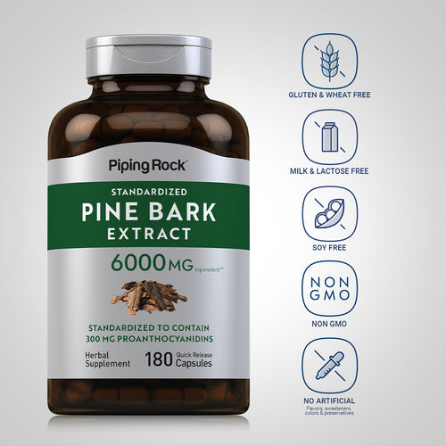 Pine Bark Extract, 6000 mg, 180 Quick Release Capsules Dietary Attributes