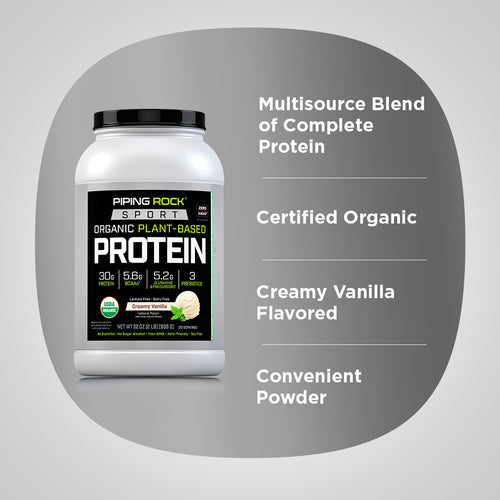 Plant Based Sport Protein (Organic) (Creamy Vanilla), 32 oz (908 g) Bottle Benefits
