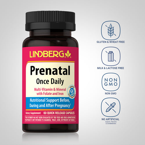 Prenatal Once Daily, 60 Quick Release Capsules Dietary Attributes 