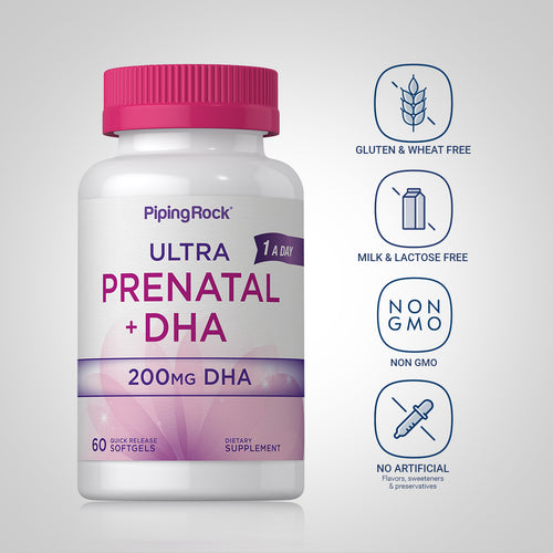 Multivitamină prenatală cu DHA 60 Geluri cu eliberare rapidă       