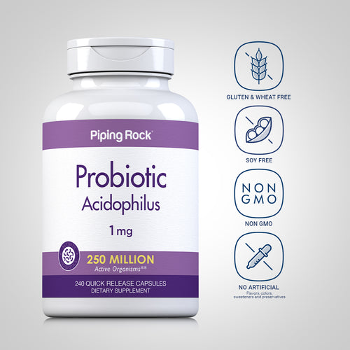 Probiotic Acidophilus 250 Million Organisms, 240 Quick Release Capsules Dietary Attributes