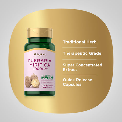 Pueraria Mirifica, 1000 mg, 120 Quick Release Capsules Benefits