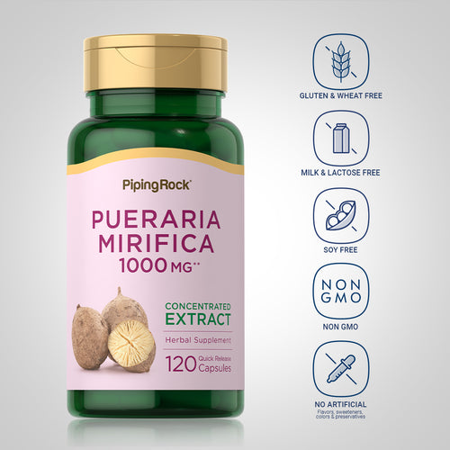 Pueraria Mirifica, 1000 mg, 120 Quick Release Capsules Dietary Attributes