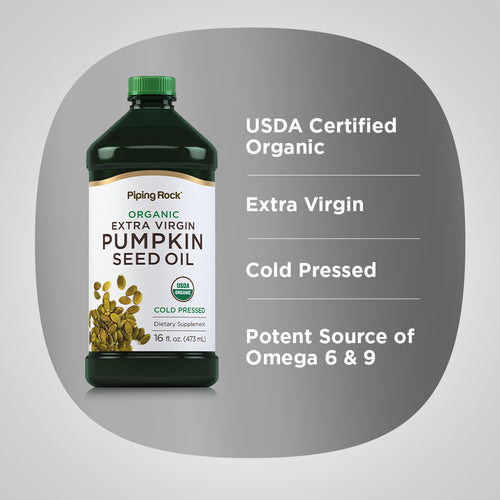 Pumpkin Seed Oil Cold Pressed (Organic), 16 fl oz (473 mL) Bottle Attributes