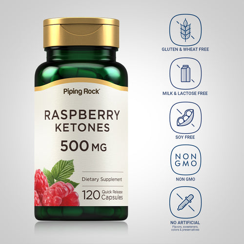 Raspberry Ketones, 500 mg, 120 Quick Release Capsules Dietary Attributes