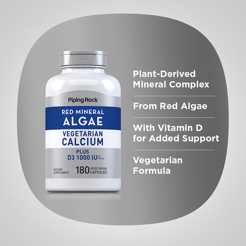 Red Mineral Algae (Aquamin Plant Based Calcium), 180 Vegetarian Capsules Benefits