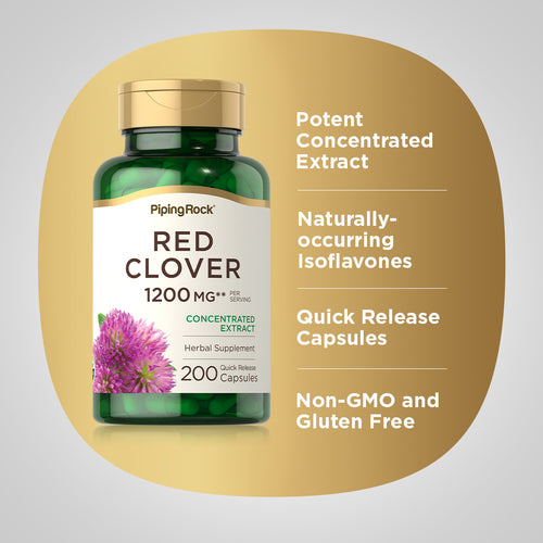 Red Clover, 1200 mg (per serving), 200 Quick Release Capsules Benefits
