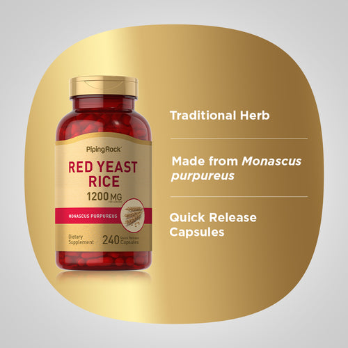 Red Yeast Rice, 1200 mg (per serving), 240 Quick Release Capsules Benefits