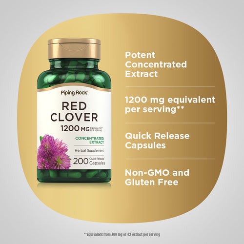 Red Clover, 1200 mg (per serving), 200 Quick Release Capsules Benefits