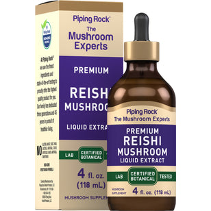 Reishi Mushroom Liquid Extract, 4 fl oz (118 mL) Dropper Bottle