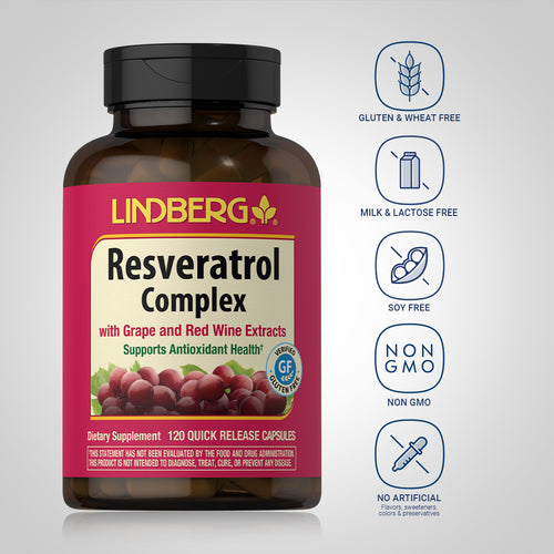 Resveratrol Complex, 600 mg, 120 Quick Release Capsules Dietary Attributes 