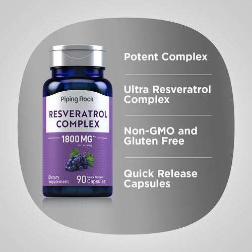 Resveratrol Complex, 1800 mg (per serving), 90 Quick Release Capsules Benefits