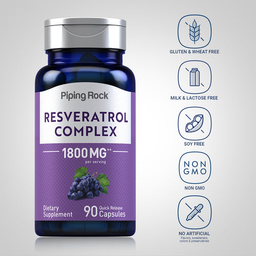 Resveratrol Complex, 1800 mg (per serving), 90 Quick Release Capsules Dietary Attributes