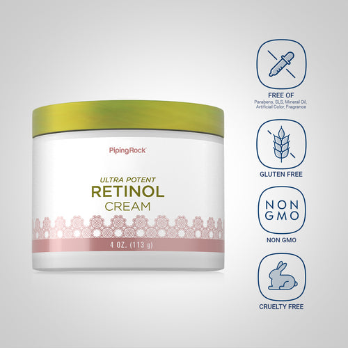 Retinol Cream (Ultra Potent Vitamin A Cream), 400,000 IU per Jar IU, 4 oz (113 g) Jar Attributes