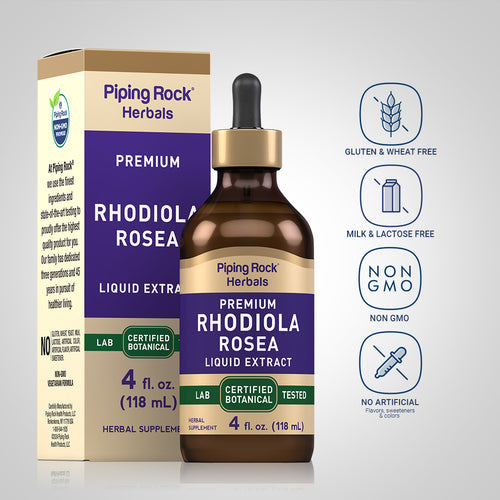 Rhodiola Liquid Extract Alcohol Free, 4 fl oz (118 mL) Dropper Bottle Dietary Attributes 