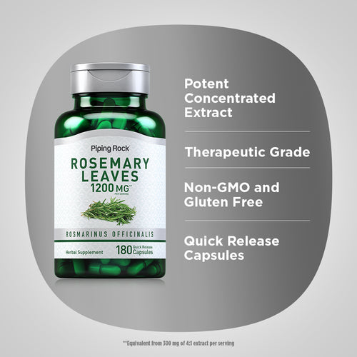 Rosemary, 1200 mg (per serving), 180 Quick Release Capsules Benefits