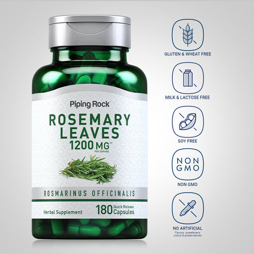 Rosemary, 1200 mg (per serving), 180 Quick Release Capsules Dietary Attributes