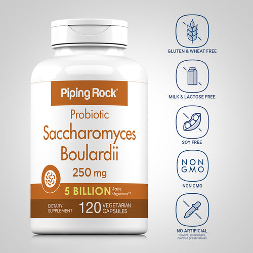 Saccharomyces Boulardii 5 Billion CFU, 120 Vegetarian Capsules Dietary Attributes 