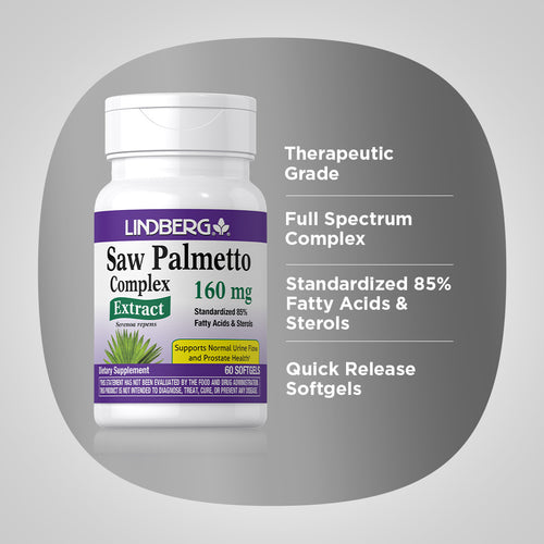 Saw Palmetto Complex Standardized Extract, 160 mg, 60 Softgels Benefits