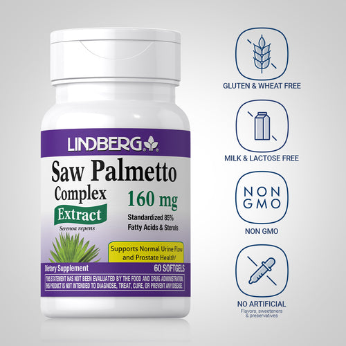 Saw Palmetto Complex Standardized Extract, 160 mg, 60 Softgels Dietary Attributes